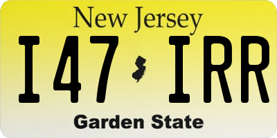NJ license plate I47IRR