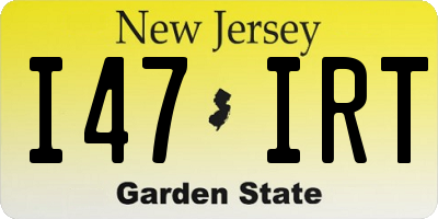 NJ license plate I47IRT