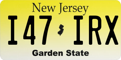 NJ license plate I47IRX
