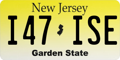 NJ license plate I47ISE