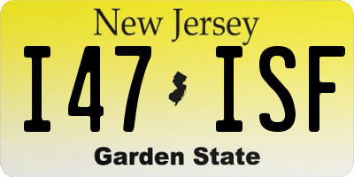 NJ license plate I47ISF