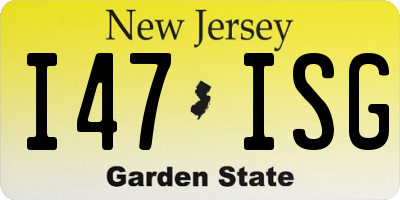 NJ license plate I47ISG
