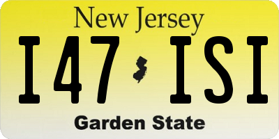NJ license plate I47ISI