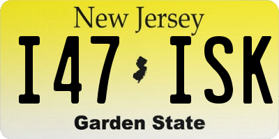 NJ license plate I47ISK