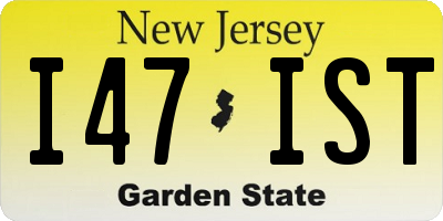 NJ license plate I47IST