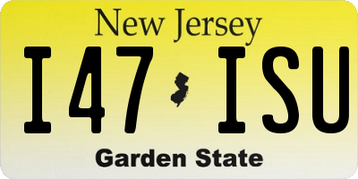 NJ license plate I47ISU