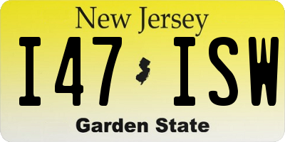NJ license plate I47ISW