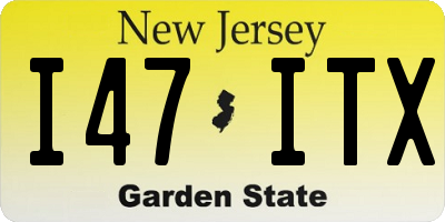 NJ license plate I47ITX