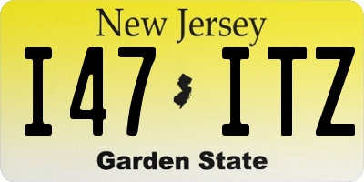 NJ license plate I47ITZ
