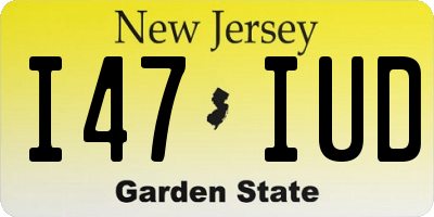NJ license plate I47IUD