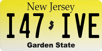 NJ license plate I47IVE