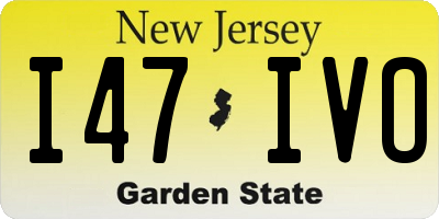 NJ license plate I47IVO