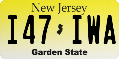 NJ license plate I47IWA