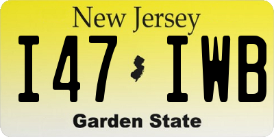 NJ license plate I47IWB