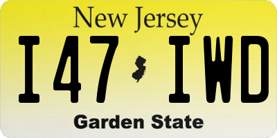 NJ license plate I47IWD