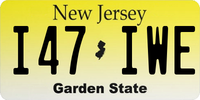 NJ license plate I47IWE