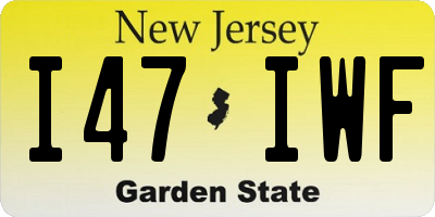 NJ license plate I47IWF