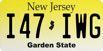 NJ license plate I47IWG