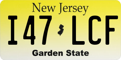 NJ license plate I47LCF