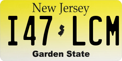 NJ license plate I47LCM