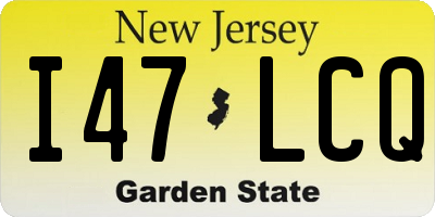 NJ license plate I47LCQ