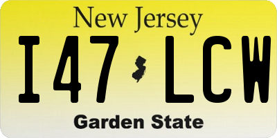 NJ license plate I47LCW