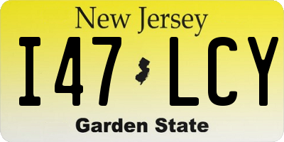 NJ license plate I47LCY