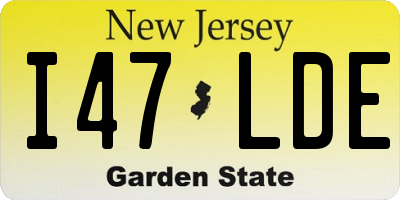 NJ license plate I47LDE