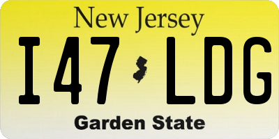 NJ license plate I47LDG