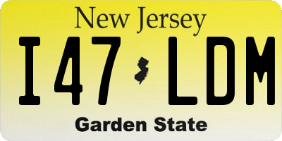 NJ license plate I47LDM
