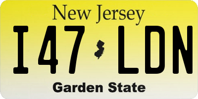NJ license plate I47LDN