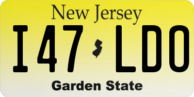 NJ license plate I47LDO