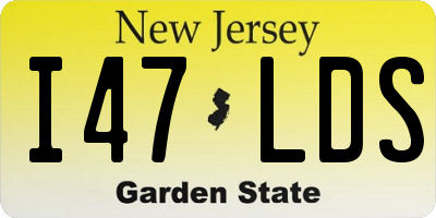 NJ license plate I47LDS