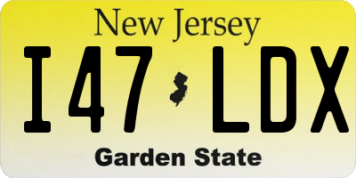 NJ license plate I47LDX