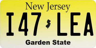 NJ license plate I47LEA