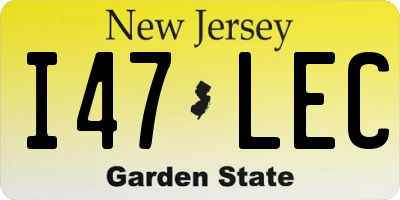 NJ license plate I47LEC
