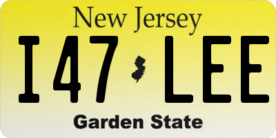 NJ license plate I47LEE