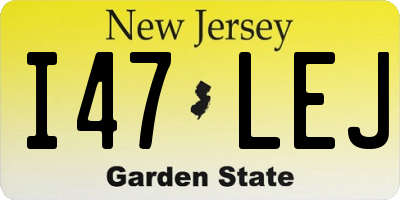 NJ license plate I47LEJ