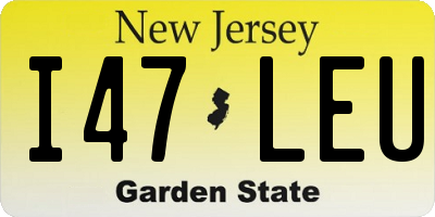 NJ license plate I47LEU