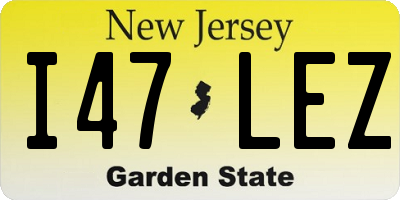 NJ license plate I47LEZ