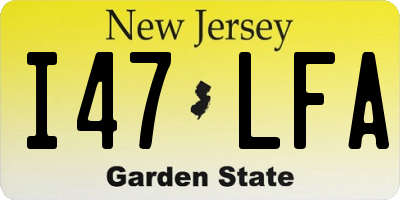 NJ license plate I47LFA