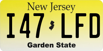 NJ license plate I47LFD