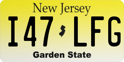 NJ license plate I47LFG