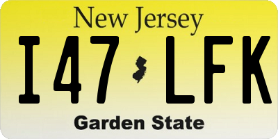 NJ license plate I47LFK