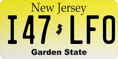 NJ license plate I47LFO