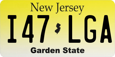 NJ license plate I47LGA