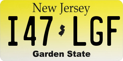 NJ license plate I47LGF