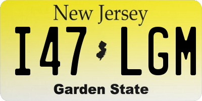 NJ license plate I47LGM