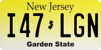 NJ license plate I47LGN
