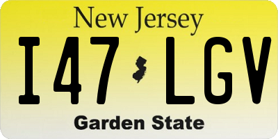 NJ license plate I47LGV